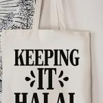 Tote Bag HALAL With Same Text Pouch